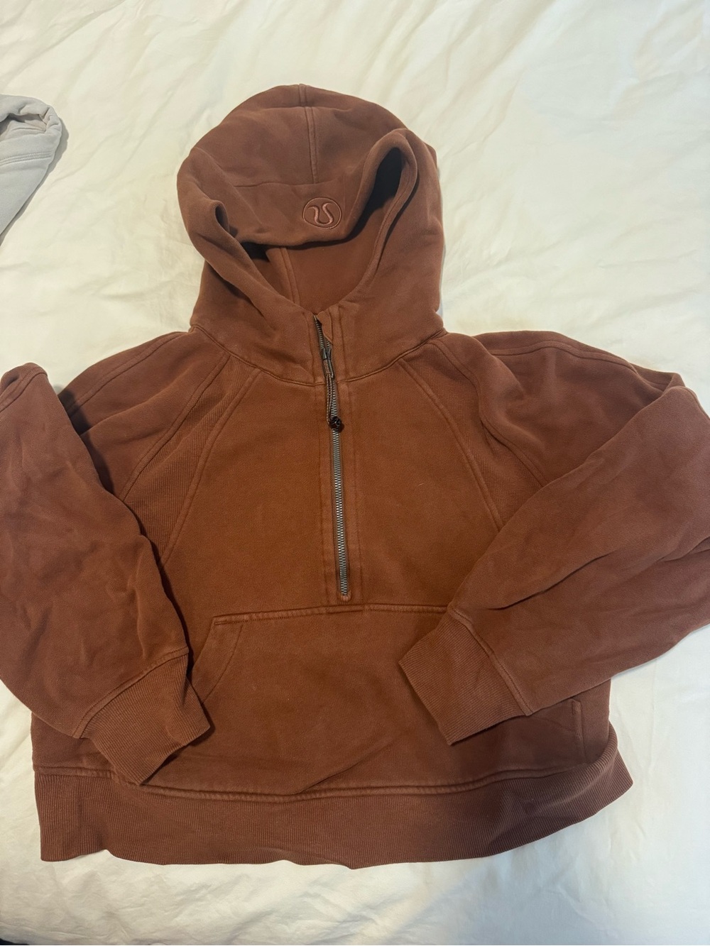 lululemon athletica Men's Brown Half-Zip Hoodie Sweater
